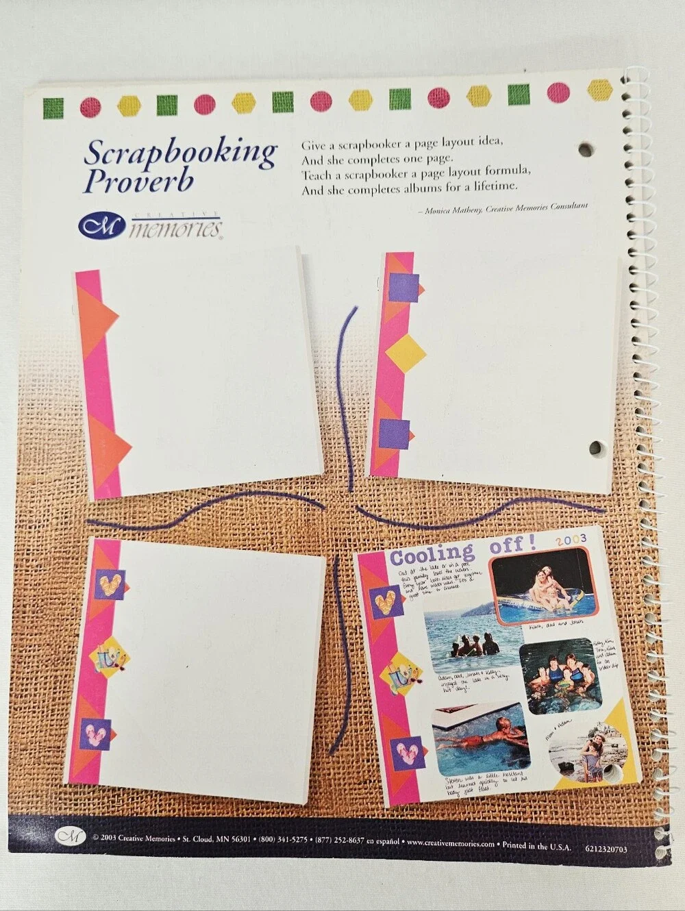 Creative Memories Fast Formulas 4th Edition Scrapbook Layout Idea Book 2003